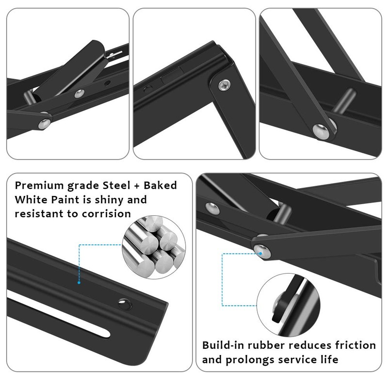 Folding Shelf Brackets 2 Pack,Heavy Duty Triangle Shelf Bracket for