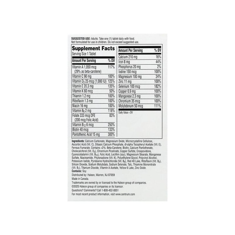 Centrum Men's Complete Multivitamin, 120 Tablets / Centrum (센트룸), 맨즈