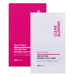 NEXTBEAU Hydrocolloid Acne Spot Patch with AHA, BHA, PHA, Tea Tree & Centella - 120 Patches (2 Packs, 11mm), Blemish Care for Troubled Skin