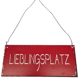 Macosa SA89232 Decorative Sign Favourite Place Red Iron 28 cm Rectangular Decorative Wall Sign Garden Sign Wall Decoration Metal Sign Iron Sign
