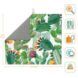 kitchen drying mat dish drainer mat microfiber dish drying mat dish drying pad dish drain mat (Floral-6)