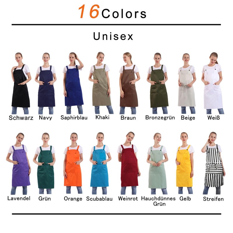 BIGHAS Apron with Pocket for Women Men Adjustable Large Comfortable