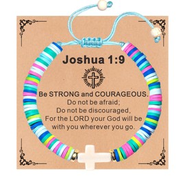 TAGOMEI Cross Bracelet Christian Gifts for Women Teen Girls Gifts Trendy Stuff Kids Religious Baptism Birthday Gifts for Girls Women Adjustable Christian Jesus Bracelets WWJD Wristband Cross Bracelet