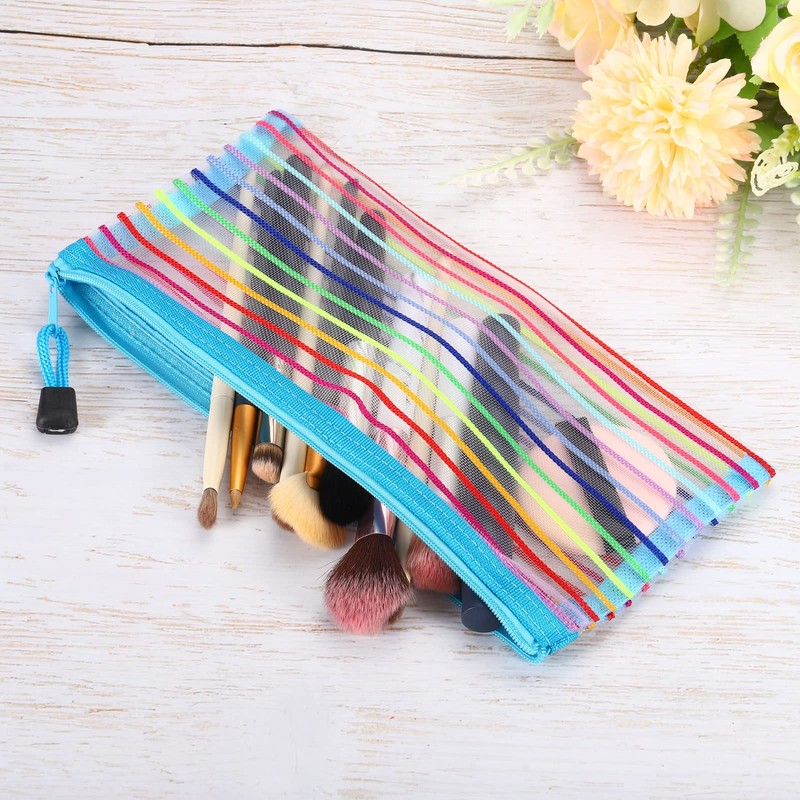 PATIKIL Mesh Zipper Pouch, 12 Pack Nylon B6 Size Pen