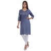 Ramkudi playera india de algodón bordado liso para mujer, Pigeon,