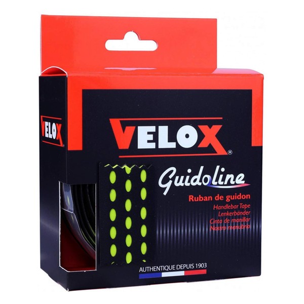 Velox Bi-Colour Dual Density Handlebar Tape, One Size, Black/Lime Green