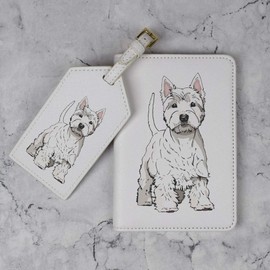 Azeeda 'Proud Westie Dog' Passport Cover & Luggage Tag Travel Set (PA00029664)