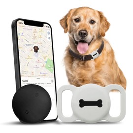 Romansei Smart Pet Tracker, Dog Tracker with Collar Holder, Smart Tag for Seamless Location Tracking, Work with Find My, Not GPS Tracker (White)