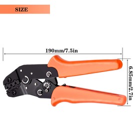 Tnisesm SN-48B Crimping Tools,Ratcheting Wire Crimper AWG 26-16(0.5-1.5mm²) for Open Barrel Terminals