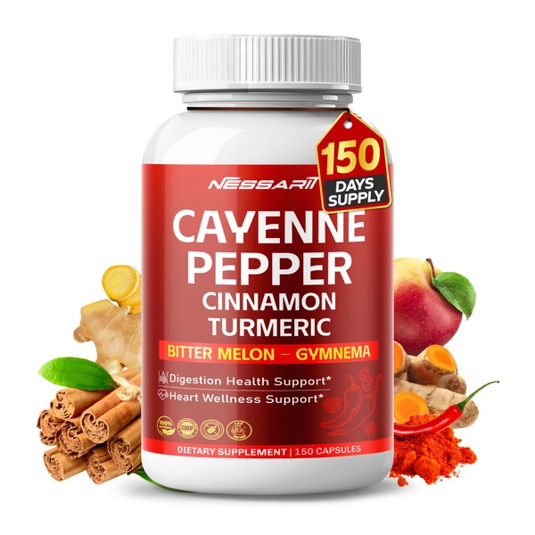 NESSARIT Cayenne Pepper 7,250mg - 14-in-1 Natural Blend with Cinnamon