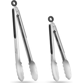 Generic Premium Stainless Steel Locking Kitchen Tongs, Set of 2-16 inches and 12 inches, 7in