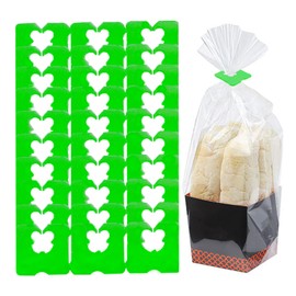 100 Pieces Reusable Plastic Bread Bag Clips Keep Your Food Fresh Longer After Opening 7/8 x 7/8 inches (Green)