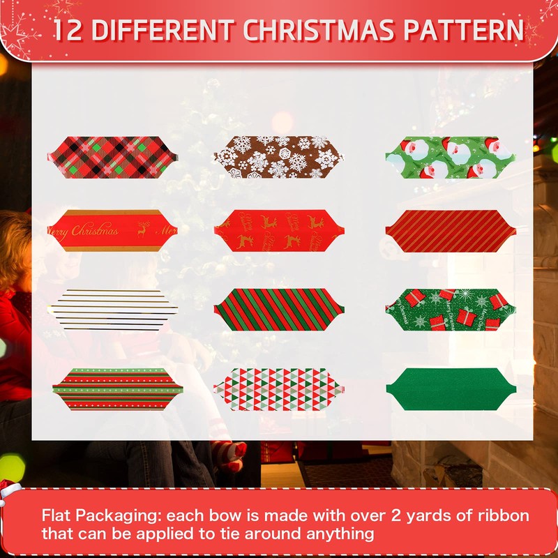 Christmas Wrapping Bow, Ribbon Wrap Pull Bows Wrapping Accessory for