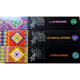 Tribal Soul Incense Sticks (3 Packs x 15g) – Hand-rolled in India, Natural & Aromatic Scents for Cleansing, Meditation: (Lavender, Sandalwood & Cinnamon)