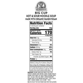 Dr. McDougall's Right Foods Vegan Hot and Sour Ramen, 1.9 Ounce Cups (Pack of 6)