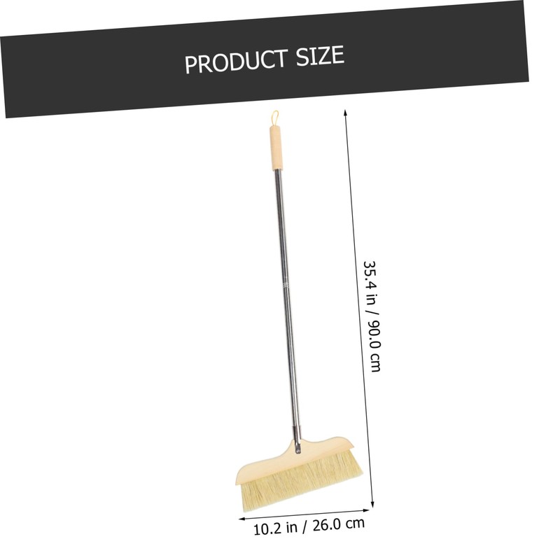 NOLITOY Bristle Broom with Long Handle Bristles for Indoor and
