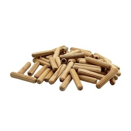 Rhino Wood Industries - 15/64" x 1 1/4" - 100 Pack Wooden Dowel Pins - Kiln Dried, Fluted, and Beveled (6mm, 100pk)