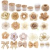 27PCS Burlap Flowers Set, Include 6 Lace Burlap Ribbon Rolls,