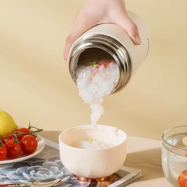 Vuzsbcmx Insulated Food Flask for Hot Food, 28 oz Insulated Food Jar with Folding Spoon and Foldable Fork, Leak Proof Double Wall Vacuum Insulated Soup Container Keep Food/Liquid Hot Or Cold