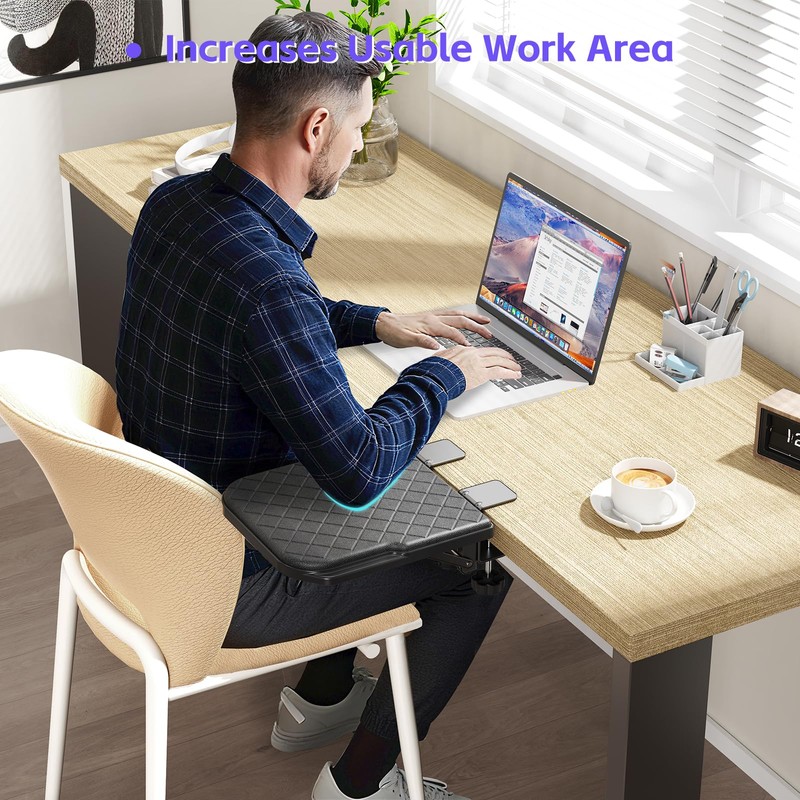 CABTE Arm Rest for Desk, 90°Foldable Computer Wrist Rest Shelf