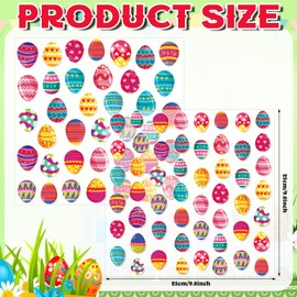 Motipuns 2 Sheets 89 Pcs Easter Window Gel Clings Eggs Window Clings Thick Gel Colorful Easter Eggs Sticker Removable Reusable Window Decal for Home Classroom Party Decor Supplies