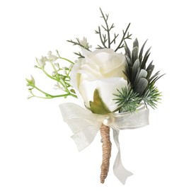 Groom Groomsmen Wedding Boutonniere for Men Wedding Corsage Boutonniere Pins for Men Lapel Pin for Suits Brooch for Wedding Flowers Party Favor