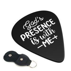 NEWWAVNO Guitar Picks 6-Pack Thin, Medium Heavy and Leather Key Chain Pick Holder Best Memorial Gifts for Acoustic Guitar Lovers (Christian Quotes, 0.71mm) (Bible Verse 2, 0.46mm)