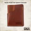 NRA Slim Leather Wave Minimalist Front Pocket Wallet, Brown