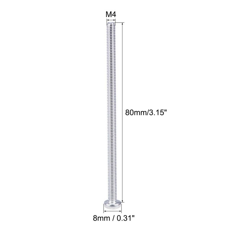 sourcing map M4x80mm Machine Screws Pan Phillips Cross Head Screw