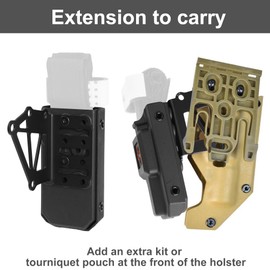 Tactical Holster Extended Support Holder Kit, Pistol Airsoft Holster Extended Support QLS Extension Can Carry Magazine, Hemostatic Box