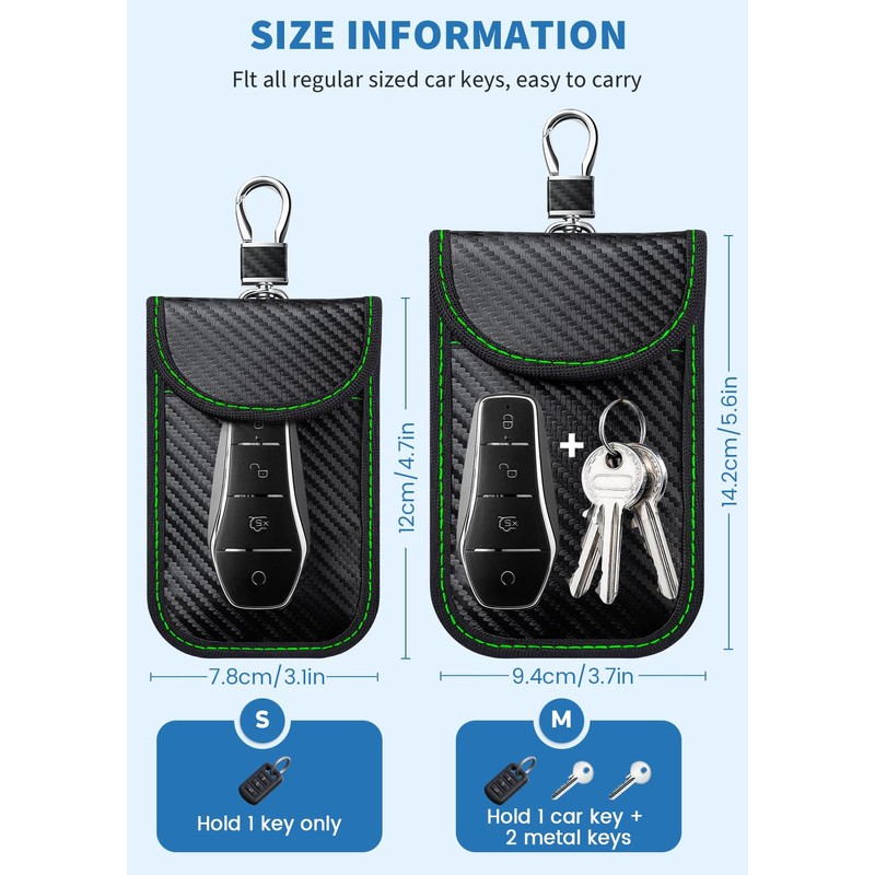 Coorattyes Faraday Key Fob Protector, Faraday Bags for Car Keys