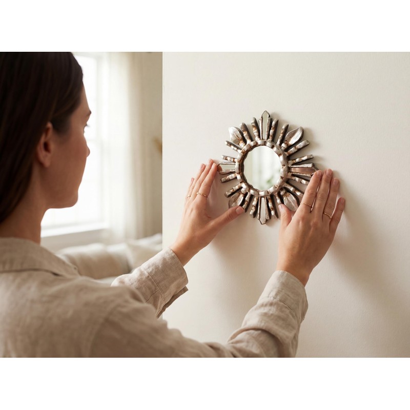 DecorContreras Artisan Small Round Wall Mirror 6in - Peruvian Accent