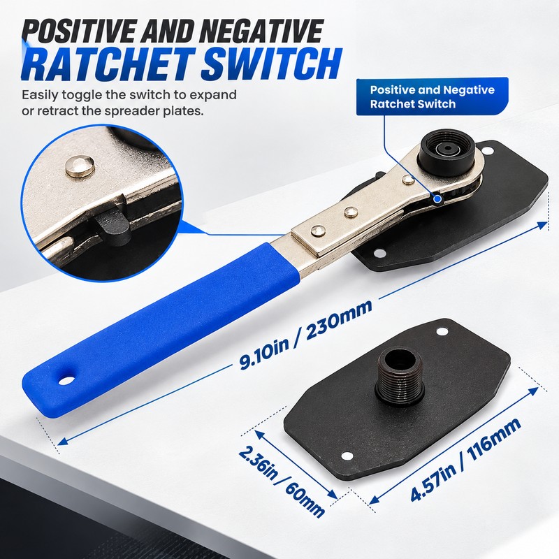 Blue Ratcheting Brake Caliper Piston Press Tool