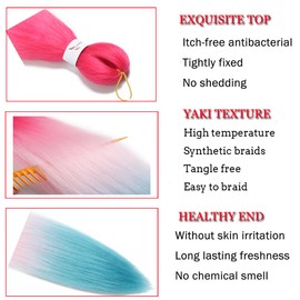Pre Stretched Braiding Hair 30Inch 1Pack long Braiding Hair Extensions Professional Crochet Twist Braids Hair Yaki Straight High Temperature Synthetic Fiber（30",C33)