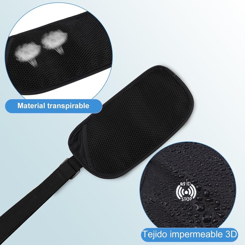 2PCS Cinturón de Viaje Antirrobo con Protección RFID,Soporte para Pasaporte,