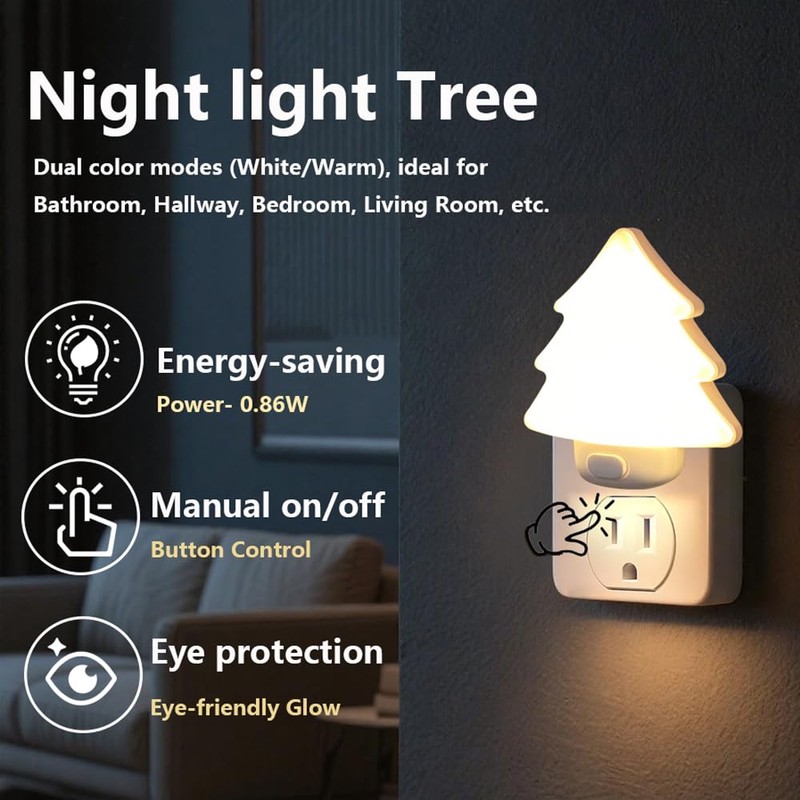 LED Night Light Christmas Tree Lights Plug Into Wall [2