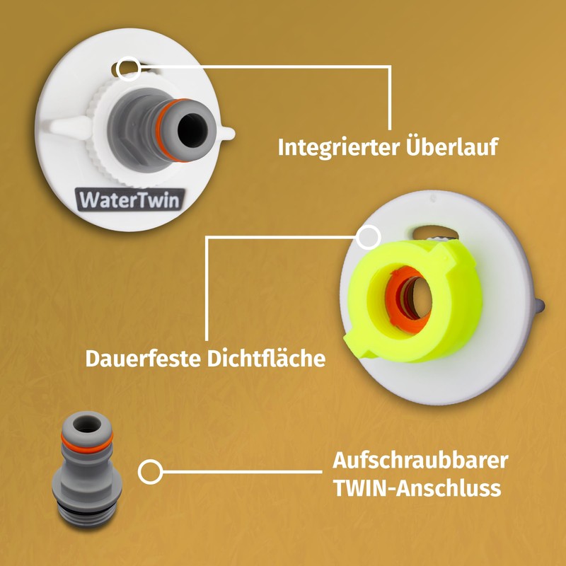 WATERTWIN Motorhome Water Tank Cap Filling Adapter with Gardena Connection