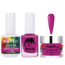 WAVEGEL Soak-Off Gel, Nail Lacquer & Acrylic/Dip Powder Matching Set - Simplicity Collection - #W92 Dressed For Saigon