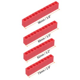 sourcing map 4pcs Plastic Hex Shank Screwdriver Bit Holder Organizer 9-12 Holes 1/4 Inch Plastic Drill Bits Storage Case for Any 1/4" Hex Shank Metal Driver Bits Use, Red