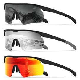 OUTDOORKING Men Sunglasses Sports Sunglasses-for-Men: Sport Sunglasses Polarized with UV400 Protection for Running Baseball
