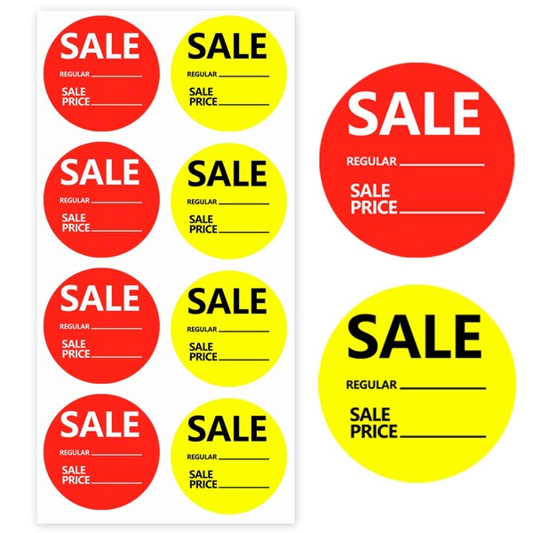 Regular Price Stickers,2 Inch Sale Price Stickers,Price Tags,Red Yellow Price