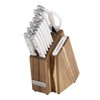 Farberware Edgekeeper Triple Riveted Slim Acacia Knife Block Set with