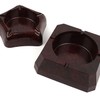 Small Round Wood Pattern Plastic Ashtray - Clean Design Desktop Type Easy Cleaning 4ea