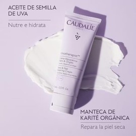 Caudalie Vinotherapist Crema de Manos y Uñas con Manteca de Karité y Aceite de Semilla de Uva, Vegana y Probada Dermatológicamente - 75 mL