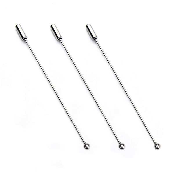 Healifty Metal Stick Pin Silver Brooch Safety Pins Long Needle