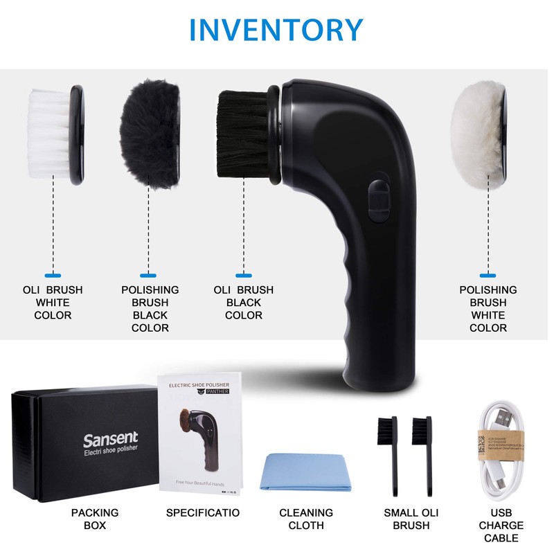 Sansent Electric Shoe Shine Kit, Electric Shoe Polisher Brush Shoe