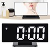 Digital Alarm Clock LED Mirror Screen USB Charging Automatic Dimming