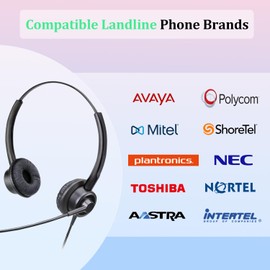 Xintronics RJ9 Telephone Headset with Microphone Noise Cancelling, Office Phone Headset Compatible with Avaya 1416 1408 9508 5410 5420 1120 9408 9640 4424 4610 6424D+ Landline Deskphones