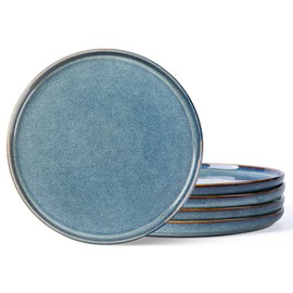 AmorArc Dinner Plates Set of 6, 10.5 Inch Reactive Glaze Ceramic Plates Set, Microwave, Dishwasher Safe, Scratch Resistant, Modern Large Dinnerware Dishes Set Kitchen Stoneware Plates