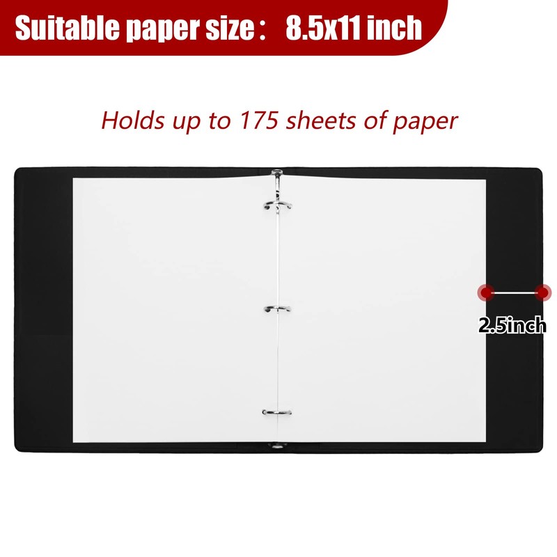 Vienrose 3 Ring Binder 1 Inch Round Rings with Linen